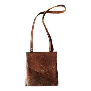Unique Handcrafted Genuine Leather Brown Purse Satchel